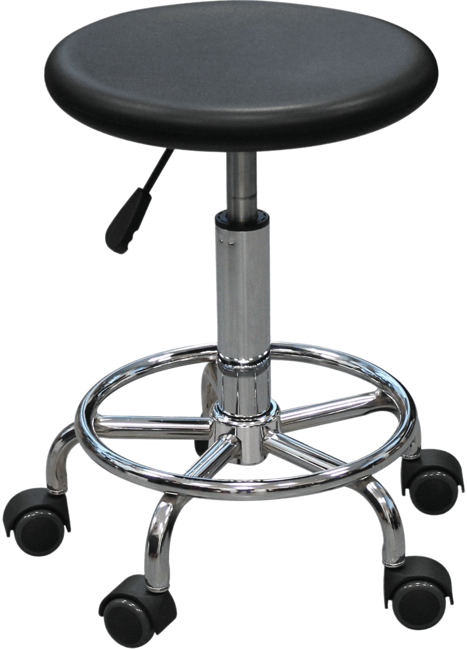 Табурет полиуретановый медицинский Т06 с круглым сиденьем черного цвета